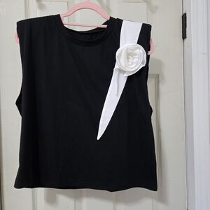 Bespoke Black and White Short Sleeve Top